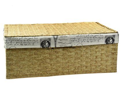 Úložný box s víkem s látkou PARIS (rozměry (cm) 30x21, v. 11)