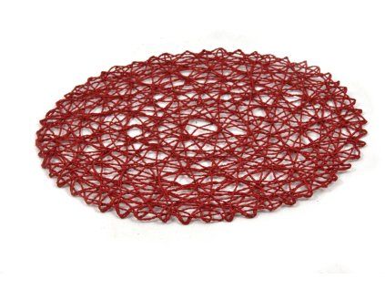 Rote runde Tischdecke