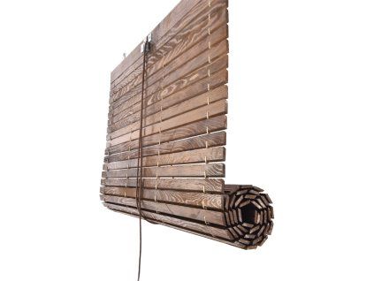 Dřevěná roleta na pergolu - hnědá (Rozvin rolety 250 cm, Šířka rolety 90 cm)