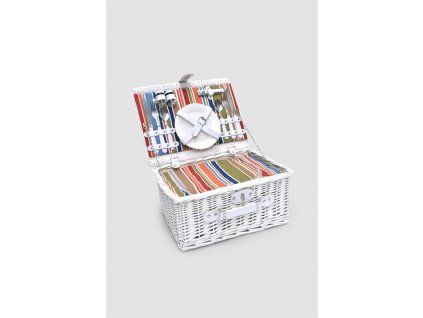 Weißer Weiden-Picknickkorb für 2 - 41 x 31 cm