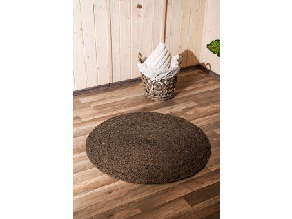 Schwarzer runder Juteteppich - 90 cm