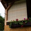 Holzrollo für Pergola - Naturfarbe