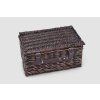 Picknickkorb aus braunem Weidengeflecht für 2 Personen mit Edelstahlbesteck - 40 x 30 cm