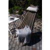 Klappbarer Gartenholzstuhl mit Kissen - grau