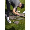 Klappbarer Gartenholzstuhl mit Kissen - grau