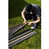 Klappbarer Gartenholzstuhl mit Kissen - grau