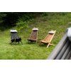 Klappbarer Gartenholzstuhl mit Kissen - braun