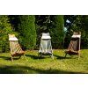 Klappbarer Gartenholzstuhl mit Kissen - braun
