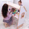 Schreibtisch für Kinder Haus mit Vordach - naturfarbe