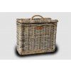 Aufbewahrungskorb aus Rattan mit Deckel für Toilettenpapier, rechteckig - grau, 39 x 19 x 32 cm