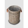 Großer Rattan-Aufbewahrungskorb mit Kunststoffeinsatz, rund - grau