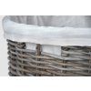 Rattan-Wäschekorb mit Deckel, rund - grau