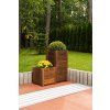 Hoher rechteckiger Holzgartenkasten – braun, 39 x 39 x 79 cm