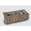 Rattan-Blumenkasten - grau