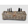 Hängender Rattan-Blumenkasten für den Balkon – grau