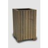 Höherer rechteckiger Holz-Blumenkasten mit Kunststoffeinsatz – grau, 25 x 25 x 40