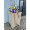 Höherer rechteckiger Holz-Blumenkasten mit Kunststoffeinsatz – grau, 25 x 25 x 40