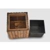 Rechteckiger Holzkasten mit Kunststoffeinsatz – braun, 25x25x25