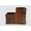 Rechteckiger Holzkasten mit Kunststoffeinsatz – braun, 25x25x25