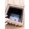Rechteckiger Holzkasten mit Kunststoffeinsatz – braun, 25x25x25