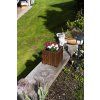 Rechteckiger Holzkasten mit Kunststoffeinsatz – braun, 25x25x25