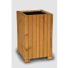 Höherer rechteckiger Holz-Blumenkasten mit Kunststoffeinsatz – hellbraun, 25 x 25 x 40