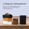 Rechteckiger Holzkasten mit Kunststoffeinsatz - weiß, 25x25x25
