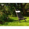 Klappbarer Gartenholzstuhl mit Kissen - schwarz