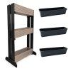 Holzständer für Blumenkästen – 3-stöckig, grau