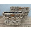 Rattan-Blumenkasten, oval